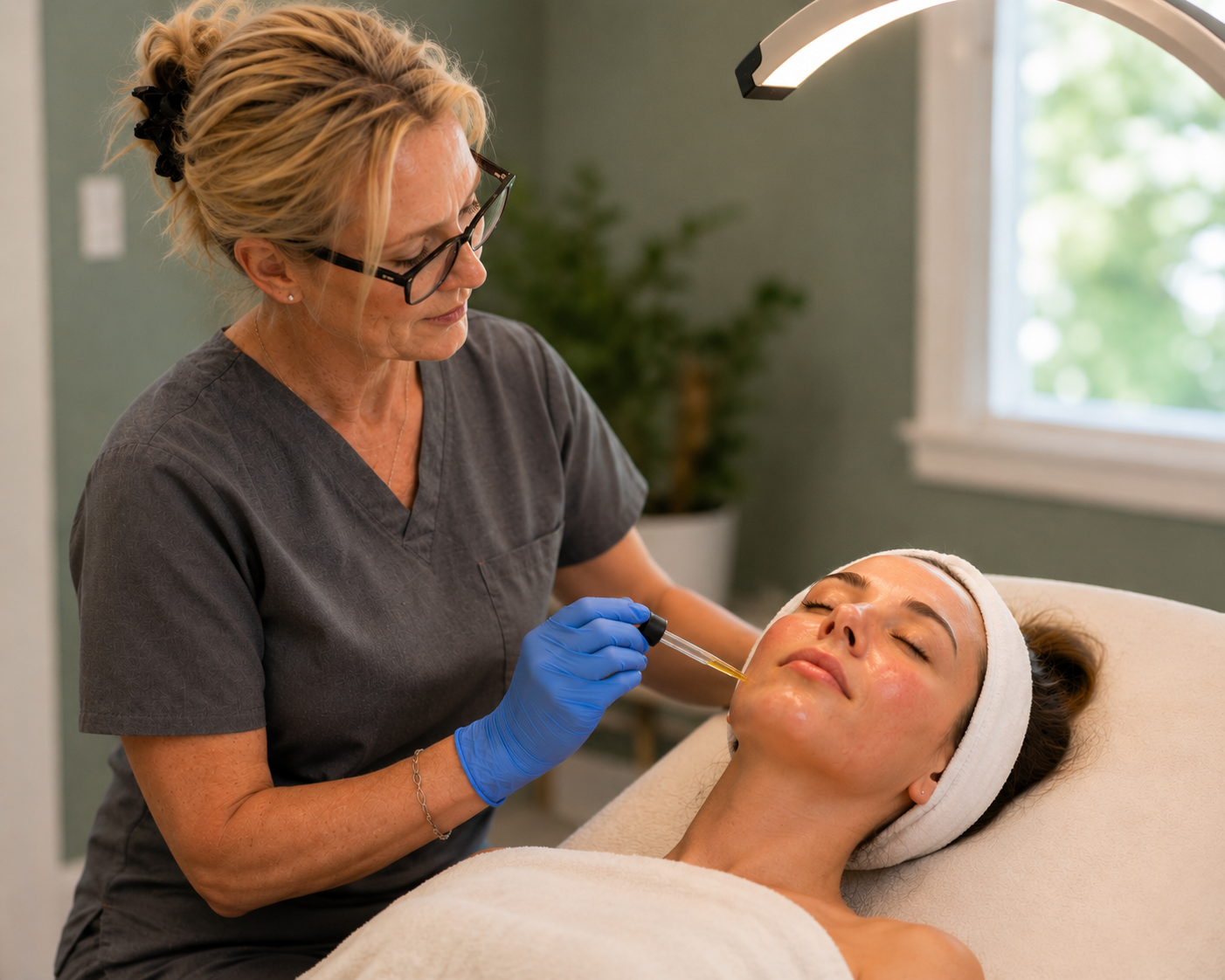 PRP Microneedling treatment in progress at innergy